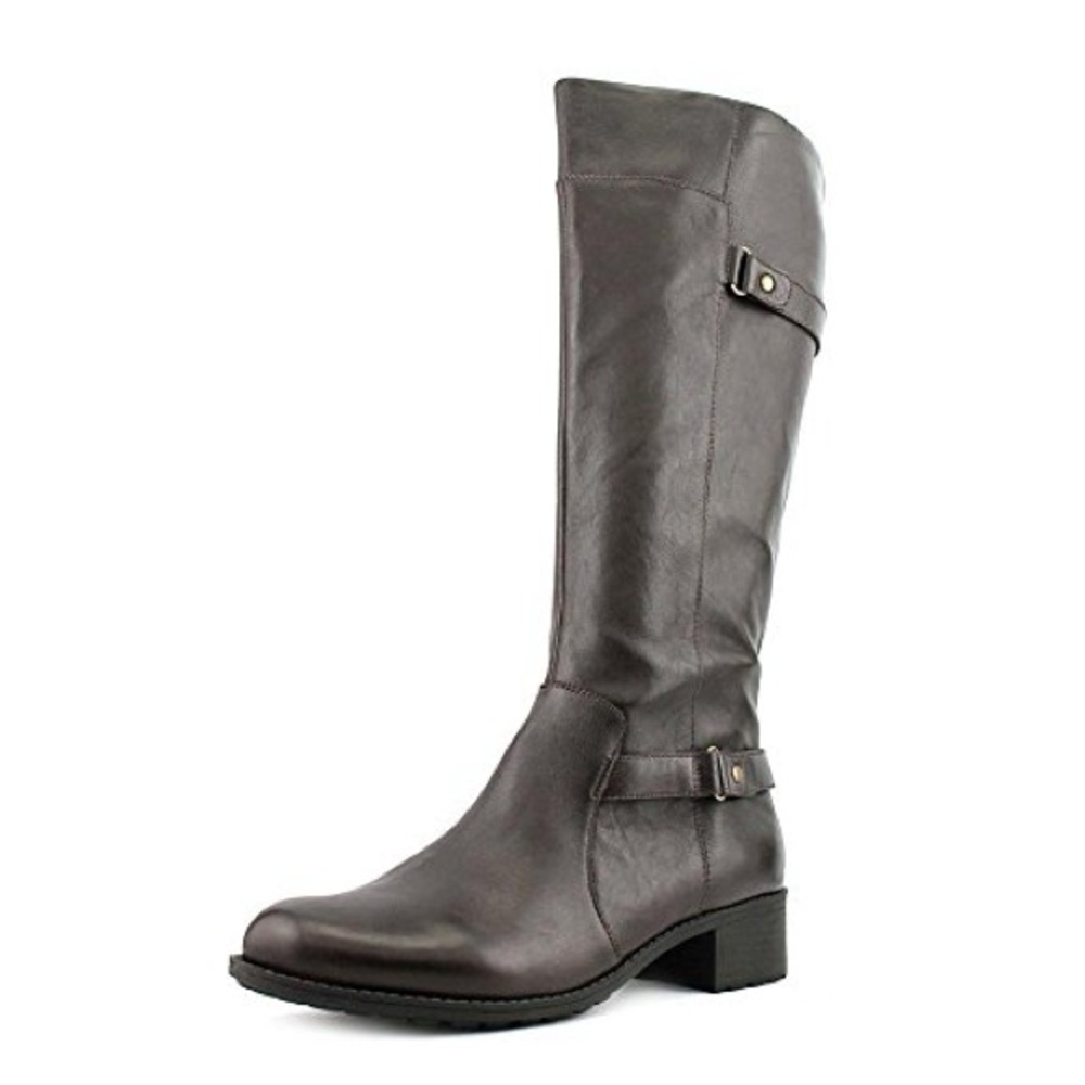 NIB Easy Spirit Eslabarca Black Leather Boots Size 8 60196517-5FM